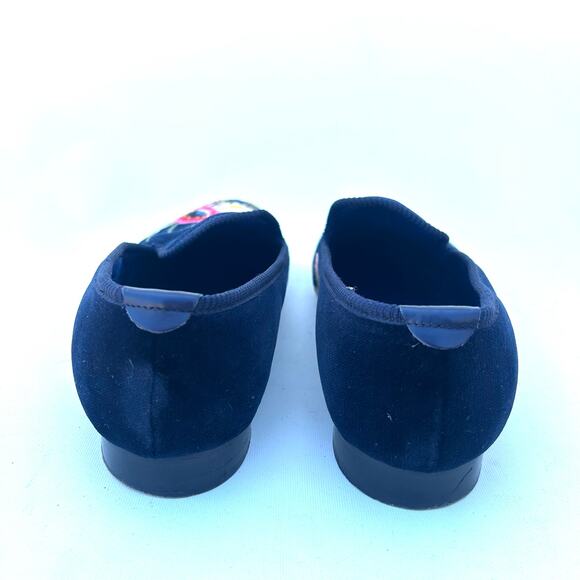 Shipton & Heneage Men’s Velvet Smoking Slippers Loafers Floral Flowers US 9 main image 4